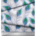 thumbnail image 3 of Soimoi Cotton Poplin Fabric Peacock Feather Print Fabric by Yard 42 Inch Wide, 3 of 3