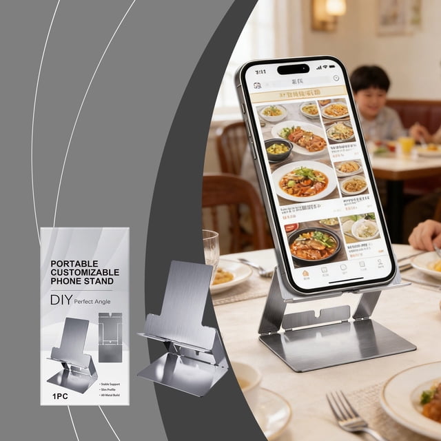 Portable Phone Stand Adjustable Height | Lightweight Desktop Holder for Hands-Free Drama Watching & Office Use | Stable Base, Transportable, Compatible with Most Smartphones