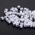 thumbnail image 4 of jifeng 200pcs Acrylic Alphabet Spacer Beads Square Spacer Jewelry Making Accessory DIY 1, 4 of 9