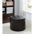thumbnail image 3 of Convenience Concepts Designs4Comfort Pouf Rond pour Chaussures en Similicuir Noir, 3 of 6