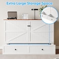 thumbnail image 4 of PUREMIND Queen Size Murphy Bed with Mattress, Murphy Cabinet Bed with Storage Drawer and Charging Ports for Bedroom/Guest Room, White, 4 of 8