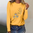thumbnail image 2 of Pisexur Hauts pour Femmes Mode d'Automne T-Shirt à Imprimé Graphique Amusant Col Rond Manches Longues Chemises pour Femmes Chic Décontracté Hauts de Sortie Confort Polyvalent Blouses Légères, 2 of 5