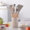 thumbnail image 1 of Kcavykas Kitchen, Kitchen Essential, Kitchen Gadgets Wooden Handle Kitchenware Set 12 Piece Round Barrel Set Non Stick Pot Cooking Spoon Kitchen Tools, 1 of 2