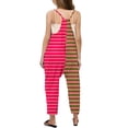 thumbnail image 3 of Girls Romper Striped Jumpsuits Rompers for Girls Spaghetti Strap Overalls with Side Pockets Cute Summer Clothes 4-5 Y, 3 of 5