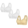 thumbnail image 1 of LOVZFMLL 3 Pack Plus Size Bras for Women Solid Color Comfort Soft Push Up Bra No Underwire Full Coverage Front Closure Everyday Bralettes A 5XL, 1 of 2