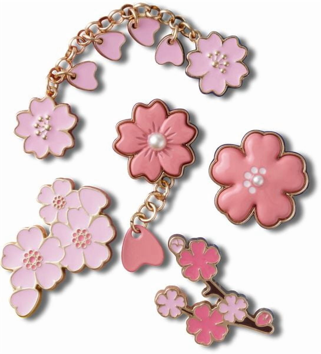 Ensemble de 5 breloques Crocs Fleurs de cerisier