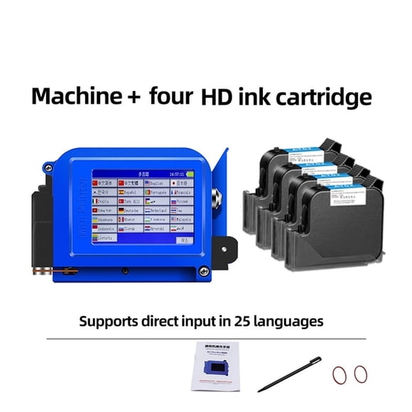 Printer Jet, 25.4mm Portable Inkjet Printer, Small Mini QR Code Batch Number Printer, Fast Drying Ink No Fading ,Fast Printing