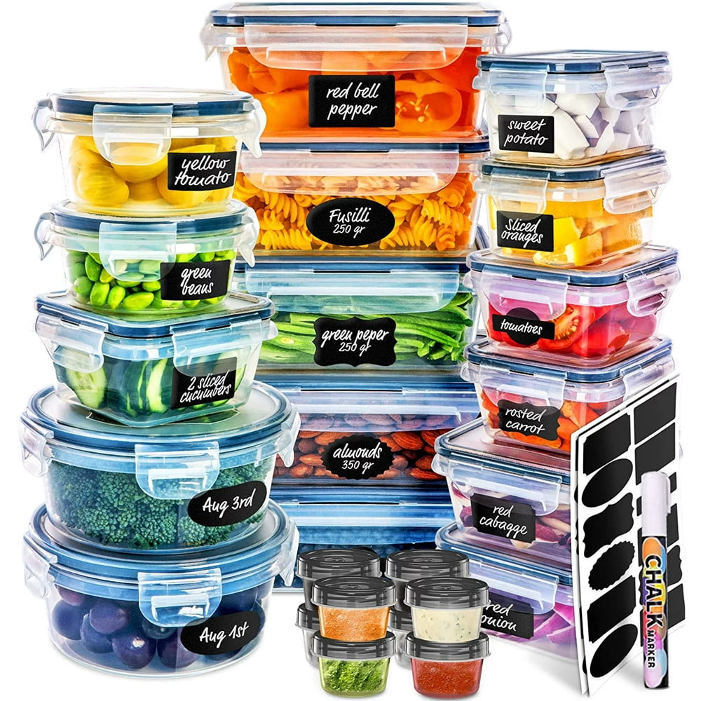 50 pcs Meal Prep Container, Airtight Plastic Food Storage Containers Set