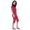 thumbnail image 4 of Moomaya Ensemble de Nuit Uni pour Femmes avec Capri en Coton Tenue de Nuit 2 Pcs Chemises de Nuit-7gx, 4 of 6