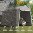 thumbnail image 2 of Abri de Rangement Extérieur Portable 7 X 12 Pi, Abri d'Auto Robuste avec Portes à Glissière Enroulables et Évents, Imperméable, Résistant aux UV, Abri Anti-Neige pour Motos, VTT, Vélos et Équipement de Plein Air, Gris, 2 of 8
