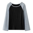 thumbnail image 1 of Toddler Boys T-Shirts Summer Casual Raglan Long Sleeve Color Block Patchwork Stylish Tee Blouse Daily Spring Shirts For Kid 4-5T, 1 of 7