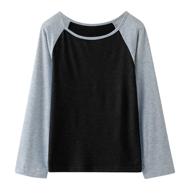 Toddler Boys T-Shirts Summer Casual Raglan Long Sleeve Color Block Patchwork Stylish Tee Blouse Daily Spring Shirts For Kid 4-5T