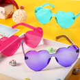 thumbnail image 2 of ORUYROP Heart Shape Sunglasses Rimless Transparent Heart Glasses Colorful Party Favors, 2 of 7