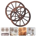 thumbnail image 3 of 2 Pcs Décoration de Roue de Chariot Roue de Chariot en Bois Décoration Murale Roue de Chariot Vintage Décoration en Bois pour Bar Garage, 3 of 6