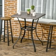 thumbnail image 2 of Outsunny Wicker Dining Table with Umbrella Hole, Coffee Table, Light Grey, 2 of 10