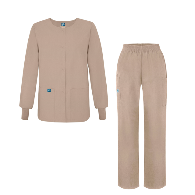 Adar Universal Women's Scrub Set - Warm-Up Scrub Jacket and Elastic Pull-On Pants