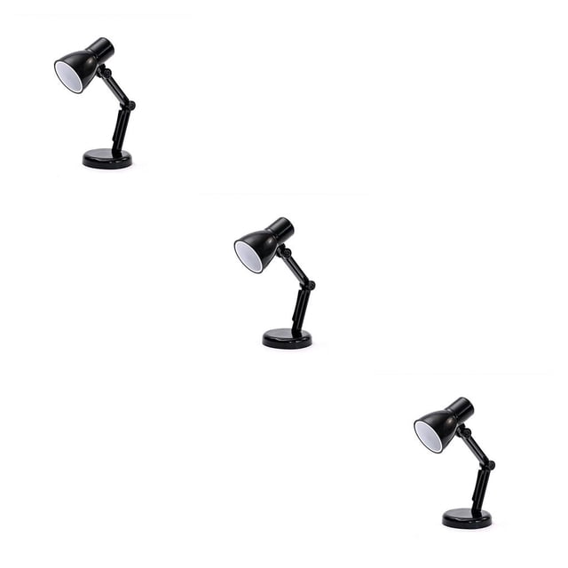 Redempat Folding Reading Lamp Adjustable Book Lamp Bedroom Small Night Lights Book Clip Light Warm Light Eye Protection Table Lamp black 3Set