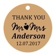 thumbnail image 1 of 100 PCS Mr & Mrs Personalized Wedding Favor Gift Paper Tags Thank You Custom Made Hang Tags, 1 of 1