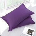 thumbnail image 2 of PiccoCasa Pure Cotton Pillowcases 2 Pcs Soft with Zipper Grape Standard, 2 of 7