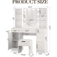 thumbnail image 2 of Bingirl Vanity Desk with Mirror and LED Lights, Makeup Vanity with Power Outlet, 3 Colors Light, Makeup Table with 5 Drawers & Open Shelves for Bedroom, 2 of 7