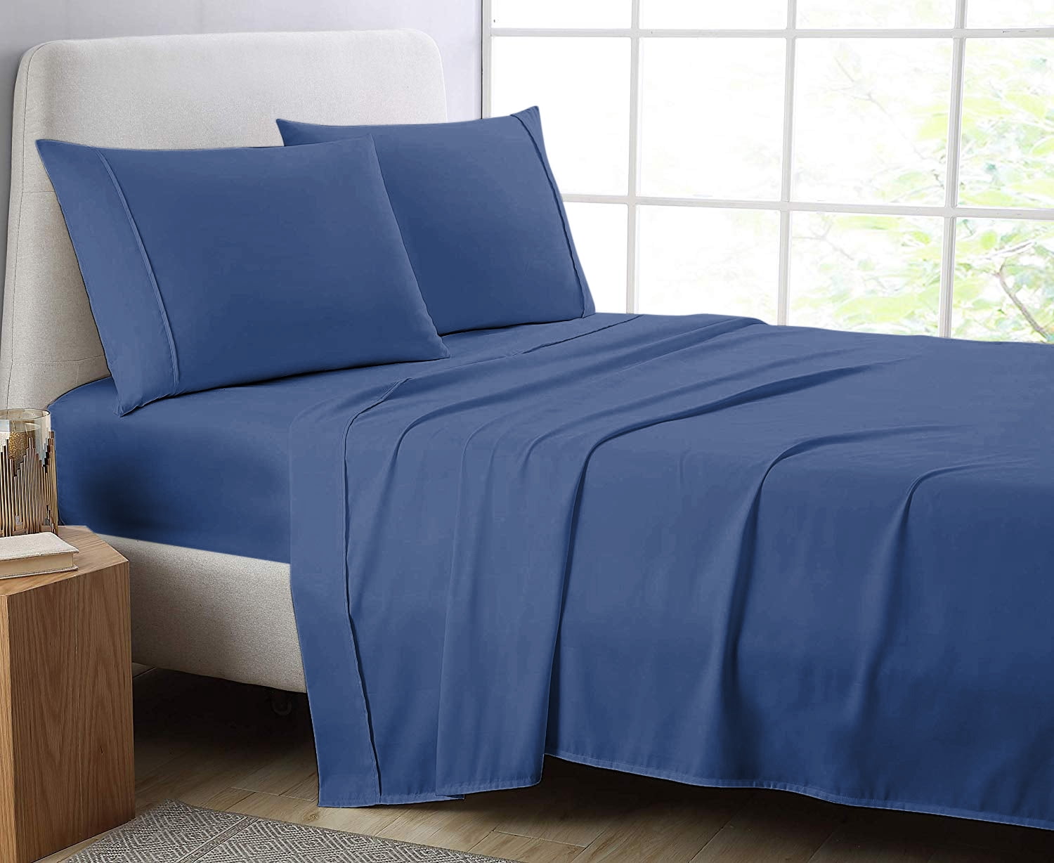 Cotton Metrics 4pc Sheet Set 600TC 100% Organic Cotton 4pc Bedding Set (Fitted sheet, Flat sheet, 2 Pillowcases) All Sizes & Colors