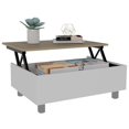 thumbnail image 4 of TUHOME Table Basse Relevable Gambia Tables Basses en Bois d'Ingénierie en Blanc, 4 of 9