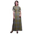 thumbnail image 1 of Bimba Rayon Gingham Check Ladies Long Gown Boho Beach Cocktail Party Maxi SlitDress-Small, 1 of 6