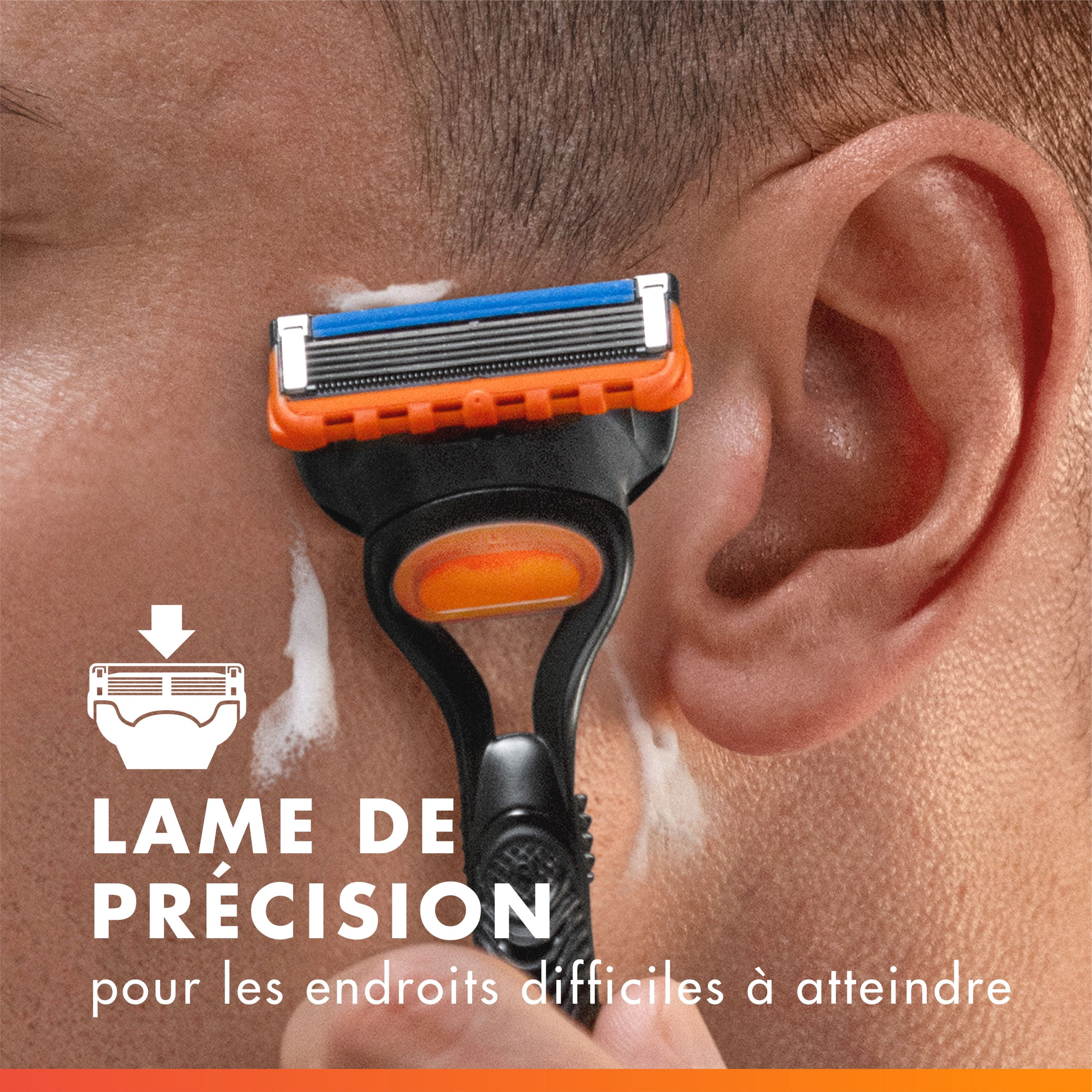 Gillette Fusion5 Recharges de Rasoir pour Hommes Cartouches de Rasoir, Bande Lubrifiante, Lame de Précision pour Hommes, Lames de Rasoir à 5 Lames pour un Rasage de Près 4ct