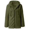 thumbnail image 2 of Innerwin Veste Unie pour Femmes Automne à Manches Longues avec Capuche Vert Armée m, 2 of 5