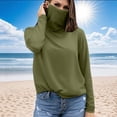 thumbnail image 2 of BiZtdJrK Womens Sun Protection Going Out Shirts with Face Mask Summer Breathable Long Sleeve Sunshirt Rash Guard Beach Tops Mint Green M Spring Savings, 2 of 5