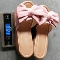 thumbnail image 5 of Leutsin Women Bowknot Beach Summer Slippers Platform Slope Heels Plus Size Shose, 5 of 5