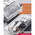 thumbnail image 2 of Wireless Bluetooth Mouse Tri-Mode (BT5.1+2.4GHz) USB C Rechargeable Computer Mouse Full Transparent Silent Mouse with USB Receiver & Type C Adapter for Laptop/Mac/iPad, 2 of 7