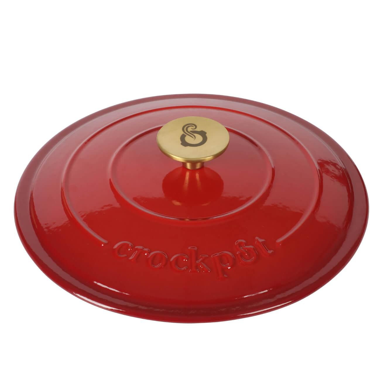 Crock-Pot Artisan Four hollandais en fonte émaillée avec couvercle, rouge dégradé, rond, 6 Qt