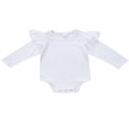 thumbnail image 1 of Baby Girl Long Sleeve Solid Bodysuit Romper Jumpsuit Outfits, 1 of 4