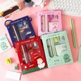thumbnail image 1 of Tyidzon Ensemble de Papeterie Bleu 6 Pcs Fournitures de Bureau Incluant 2 Crayons, 1 Gomme, 1 Taille-Crayon, 1 Règle, 1 Cahier, 1 of 4