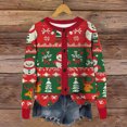 thumbnail image 2 of Wiyuqeen Women's Christmas Knit Cardigans Crewneck Button Down Ribbed Cardigans Long Sleeve Xmas Reindeer Print Jacket Coats, 2 of 5