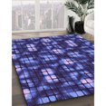 thumbnail image 3 of Ahgly Tapis Rond Lavable en Machine Intérieur Transitionnel Bleu Ardoise Clair, 4 Pieds Rond, 3 of 7