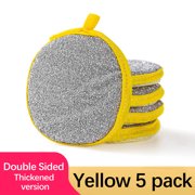 Clearance under $1 Tyidzon Sponges Kitchen Multi-Purpose,5Pc Non-Scratch Sponges for Cleaning, Along with Heavy Duty Scrubbing Power - Reusable Double-Sided Dish Sponge for Dishes, Pots and Pans
