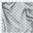 thumbnail image 4 of Soimoi Blue Poly Georgette Fabric Stripe & Anemone Floral Printed Fabric 1 Yard 52 Inch Wide, 4 of 6
