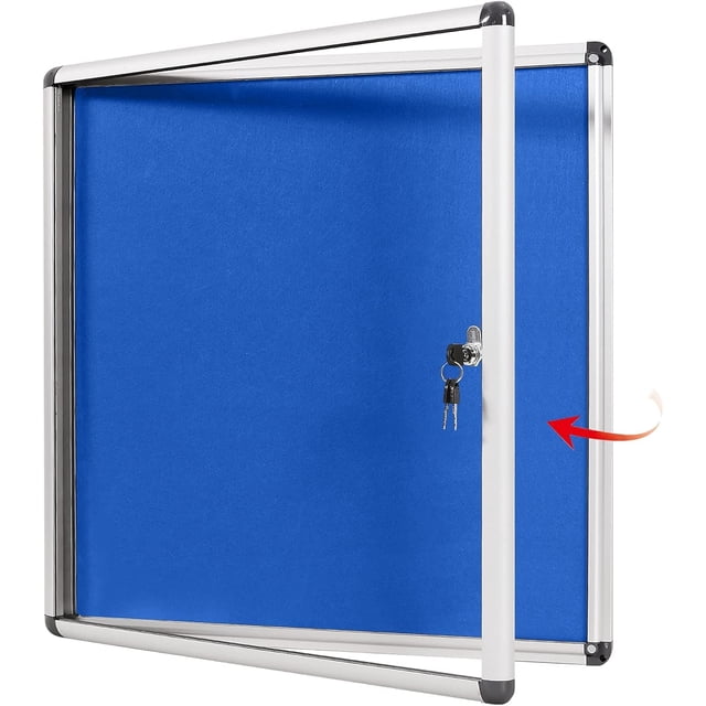 Fabric Bulletin Board Enclosed Wall-Mounted Display Case for Office Classroom Home x(xA)