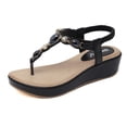 thumbnail image 5 of RKSTN Sandals for Women Ladies Sandals Rhinestone Buckle Style Wedge Heel Large Size Flip Flop Sandals Soft Comfortable Sandals, 5 of 5