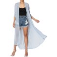 thumbnail image 1 of TheMogan Cardigan Long à Manches Longues en Maille pour Femmes Mi-Mollet Caftan Transparent, 1 of 6