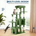 thumbnail image 4 of Cat Tree for Large Cats - 61" Heavy-Duty Multi-Level Tower with 2 Condos & Scratching Posts, Jumbo Perch for Maine Coons, Green Modern Playground, 4 of 8