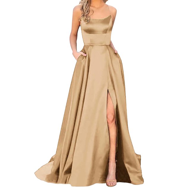 Ketyyh-chn99 Robe Maxi pour Femmes Robe de Mariage Col en V Unie Robe de Fête Formelle Évasée Élégante Robe Florale Invitée de Mariage Kaki,TG