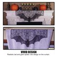 thumbnail image 3 of Amdohai 36.6x23 Inch Halloweens Black Lace Window Curtain, Spooky Spider Web Bats, 3 of 9