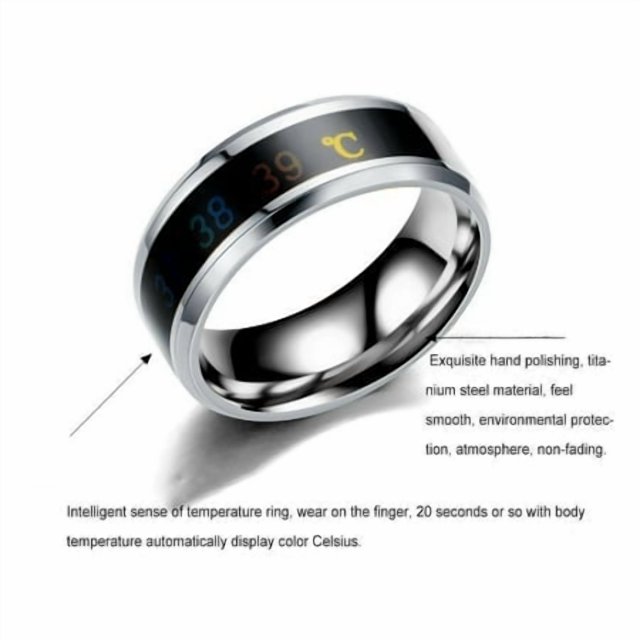 Couple Rings Delicate Ring Smart Sensor Design Presents Accessories Body Temperature Small Lightness Finger Jewelry Wedding Women Engagement Silver 11#