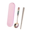 thumbnail image 2 of Stainless Steel Portable Cutlery Set | Spoon Fork Chopsticks with Storage Box | Reusable Durable Travel Utensils for Camping Work School Lunch Outdoor Use, 2 of 6