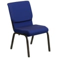 thumbnail image 1 of HERCULES Series 18.5''W Stacking Church Chair in Navy Blue Patterned Fabric - Gold Vein Frame, 1 of 9