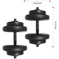 thumbnail image 2 of BalanceFrom 40 lb. Vinyl Coated Dumbbell Set, Adjustable Home Gym Strength Training, Black, 2 of 6