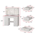 thumbnail image 3 of WIAWG Modern Adult Vanity Table Set Makeup Desks with LED Lights,White, 3 of 7